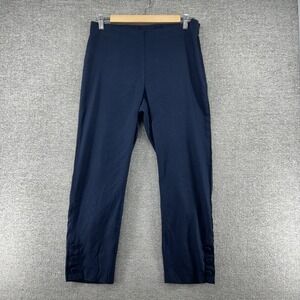 J Jill Linen Stretch Pants Women Size Small Blue Linen Blend Casual Beach Summer